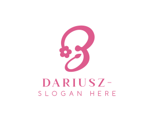 Clothing Shop - Pink Flower B Stroke logo design