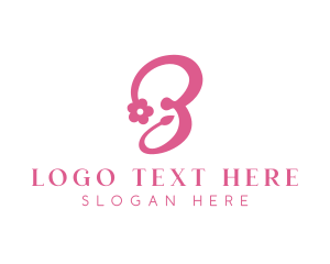 Stroke - Pink Flower B Stroke logo design