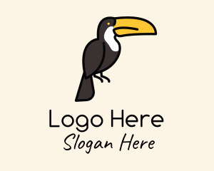 Wildlife - Perched Toucan Bird logo design