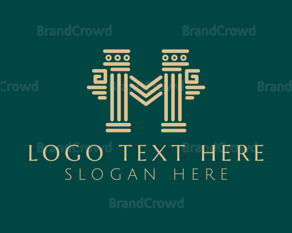 Creative Column Letter M Logo