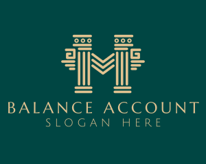Account - Creative Column Letter M logo design