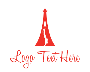 Landmark - Red Eiffel Vape logo design