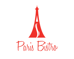 Red Eiffel Vape logo design