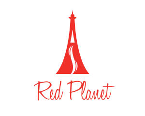 Red Eiffel Vape logo design