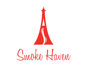 Red Eiffel Vape logo design