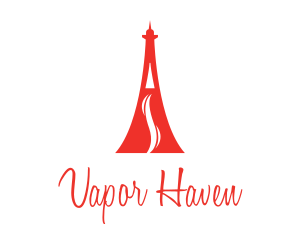 Vape - Red Eiffel Vape logo design