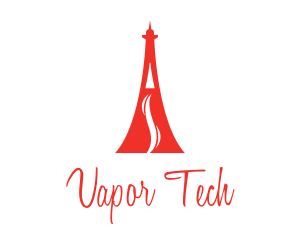 Vapor - Red Eiffel Vape logo design