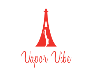 Red Eiffel Vape logo design