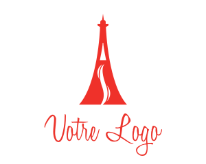 Vape - Red Eiffel Vape logo design