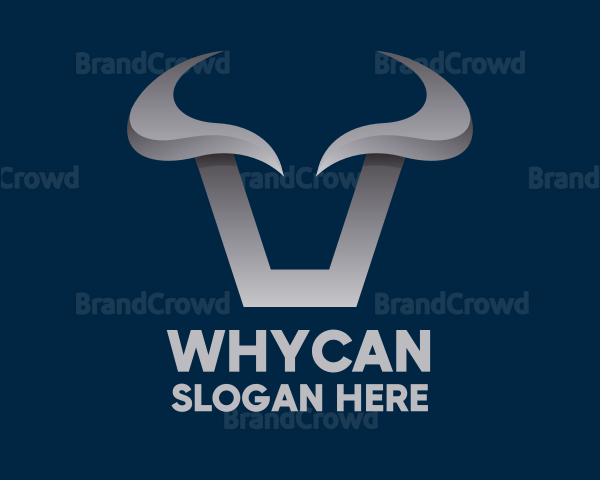 Metallic Bull Horns Logo