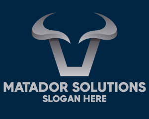 Matador - Metallic Bull Horns logo design