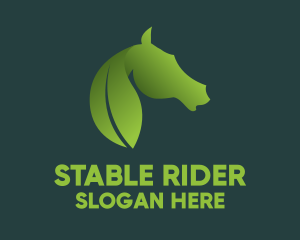 Horseman - Leaf Horse Wildlife logo design