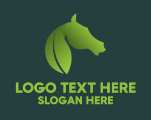 Horse Riding - Leaf Horse Wildlife logo design