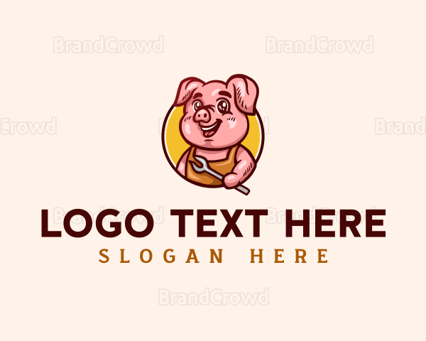 Pig Barbeque Fork Logo