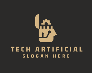 Artificial - Artificial Intelligence Machine Head logo design