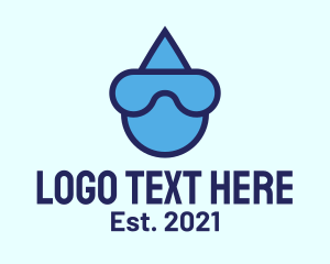 Scuba Diver - Water Droplet Diving logo design