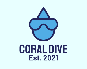 Snorkeling - Water Droplet Diving logo design