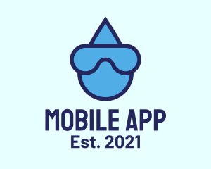 Swimming - Water Droplet Diving logo design