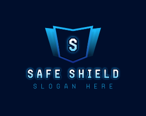 Digital Technology Shield logo design