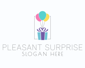 Surprise - Present Gift Balloon logo design