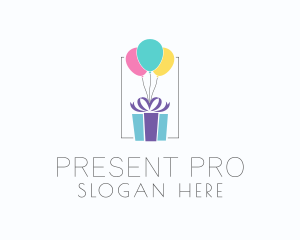 Present Gift Balloon logo design