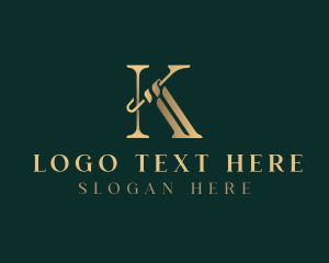 Golden Elegant Boutique logo design