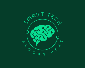 Smart - Ai Brain Technology logo design