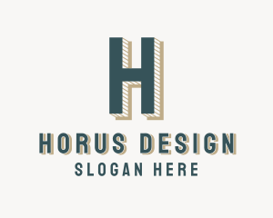 Creative Retro Letter H logo design