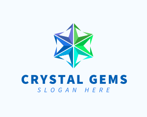 Radial Star Crystal logo design