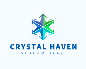 Radial Star Crystal logo design