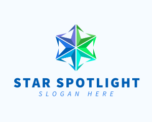 Radial Star Crystal logo design