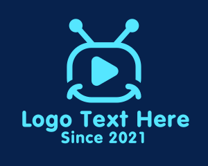 Media Player - Smiling Television Media logo design