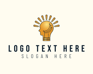 Light Bulb - Human Head Bulb logo design