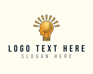 Idea - Human Head Bulb logo design