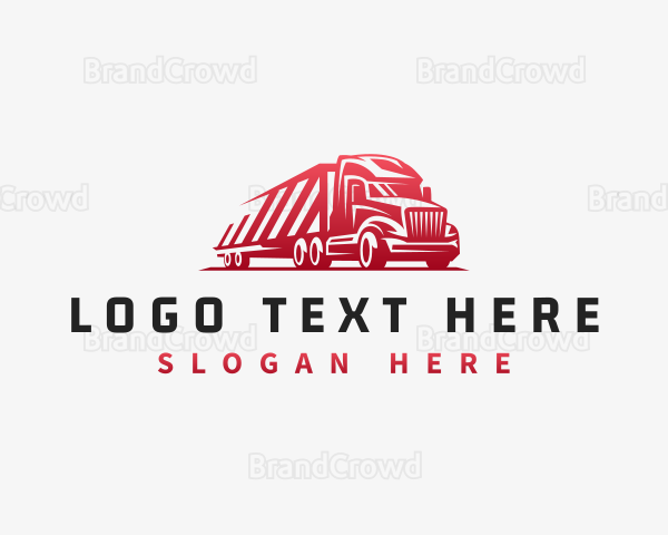 Trailer Truck Logistics Logo