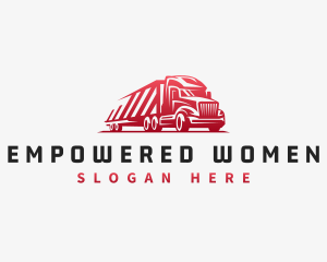 Trailer Truck Logistics Logo