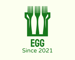 Food Stand - Green Fork Turret logo design