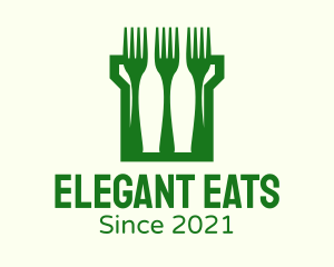 Dinnerware - Green Fork Turret logo design