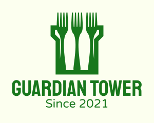 Green Fork Turret logo design