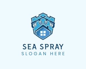 Shield Pressure Wash House logo design