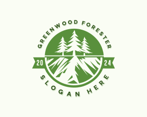 Forest Campsite Hiking logo design