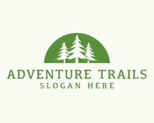 Forest Campsite Hiking logo design