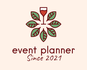 Red Wine - Vineyard Wine Bar logo design