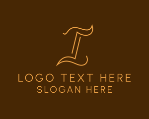 Letter I - Stylish Wave Swoosh logo design