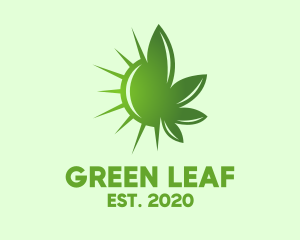 Cannabis - Green Cannabis Sun logo design