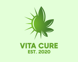 Pharmaceutical - Green Cannabis Sun logo design