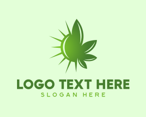 Sun - Green Cannabis Sun logo design