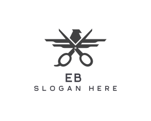 Masculine - Eagle Barber Scissors logo design