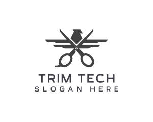 Trim - Eagle Barber Scissors logo design