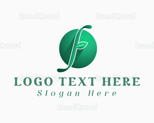 Natural Leaf Letter F Logo